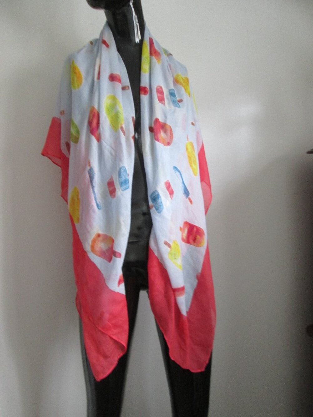 LOFT Ann Taylor 100% rayon fun ice cream print shawl scarf